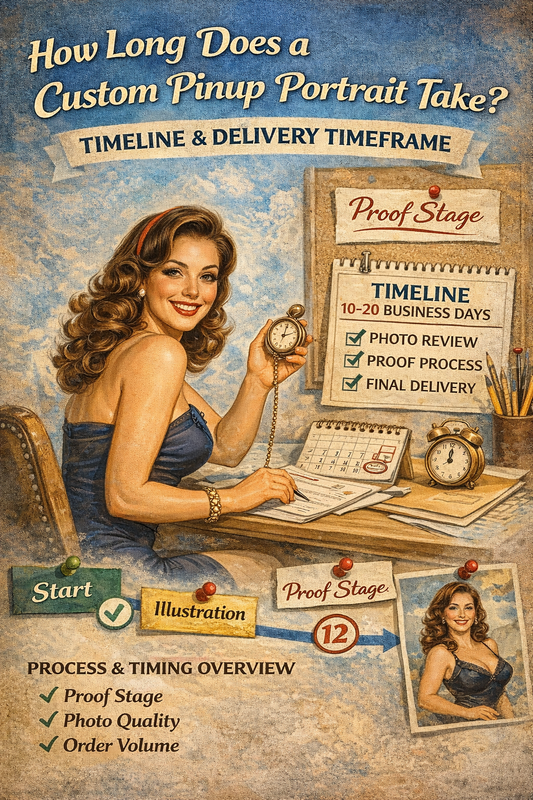 How Long Does a Custom Pinup Portrait Take? (Timeline + What Impacts It)