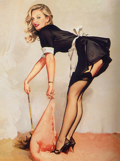 Under the Rug playful vintage pinup portrait – custom retro artwork by Imagine My Likeness