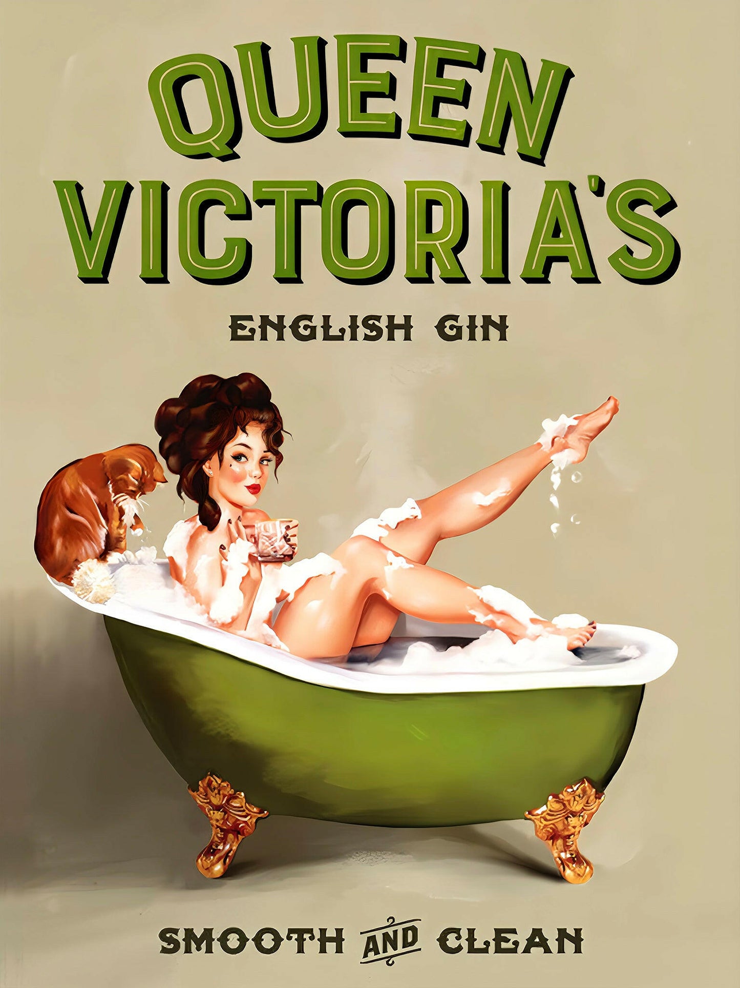 Victoria’s Gin vintage bar themed pinup portrait – retro artwork by Imagine My Likeness