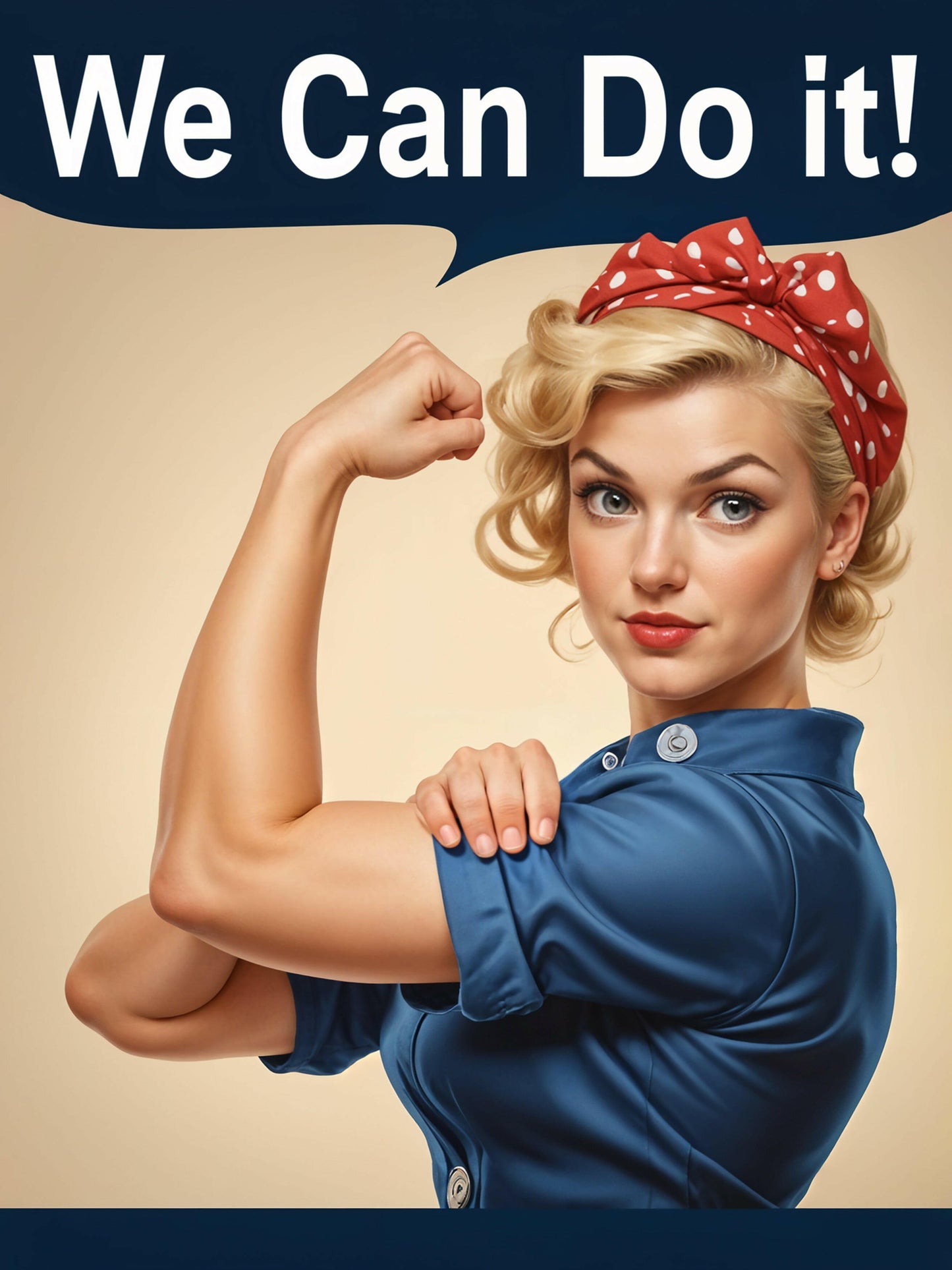 Rosie the Riveter inspired custom pinup portrait – We Can Do It retro artwork by Imagine My Likeness