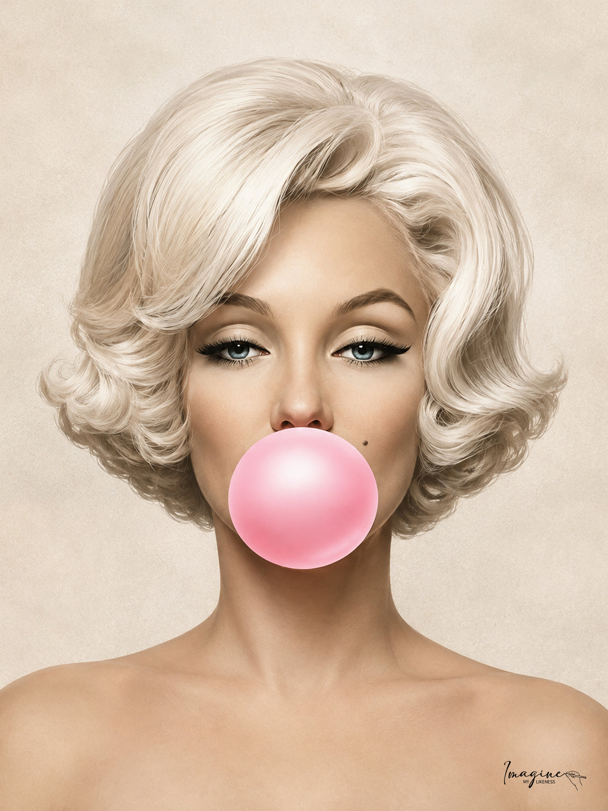 Bubblegum custom illustrated portrait style