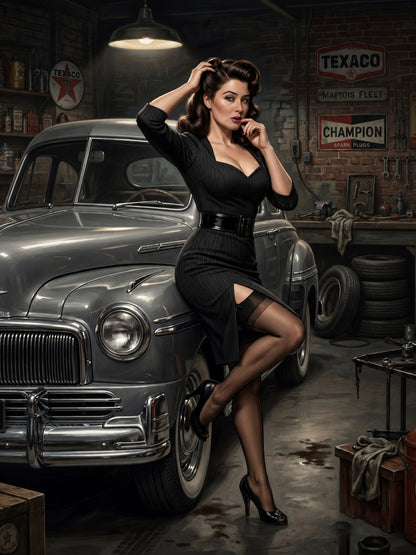San Francisco themed pinup portrait – custom vintage artwork by Imagine My Likeness